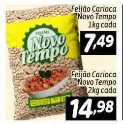 Feijão carioca novo tempo 1kg feijão carioca novo tempo 2kg