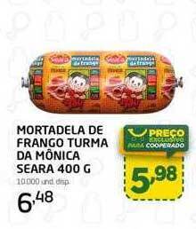 Cooper Mortadela de frango turma da mônica seara oferta