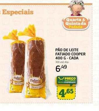 Cooper Pão de leite fatiado cooper oferta