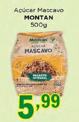 Supermercados Mundial Açúcar Mascavo Montan 500g oferta