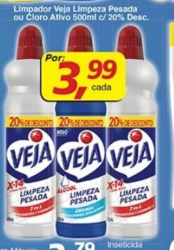 Supermercados Guanabara Limpador Veja Limpeza Pesada ou Cloro Ativo 500ml c/20% de Desc. oferta