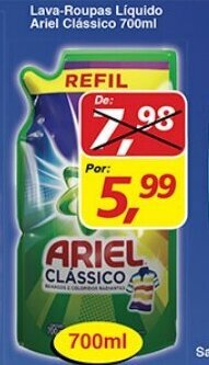 Supermercados Guanabara Lava roupas Liquido Ariel Classico 700ml oferta