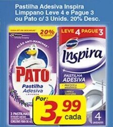 Supermercados Guanabara Pastilha Adesiva Inspira Limppano Leve 4 e pague 3 ou Pato c/3 unids. 20% Desc. oferta