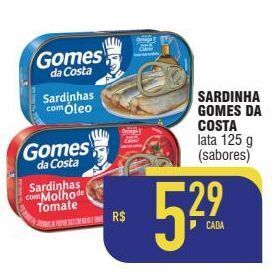 Mercantil Rodrigues Sardinha gomes da costa 125g oferta