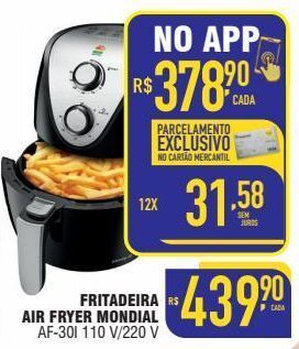 Mercantil Rodrigues Fritadeira air fryer mondial oferta