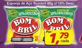 Supermercados Guanabara Esponja de Aco Bombril 60g c/10% Desc. oferta