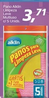 Supermercados Guanabara Pano Alklin Limpeza Leve Multiuso c/5 unids oferta