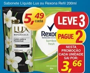Supermercados Guanabara Sabonete Liquido Lux ou Rexona Refil 200ml oferta