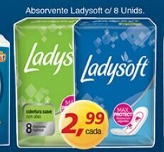 Supermercados Guanabara Absorvente Ladysoft c/ 8 unids oferta