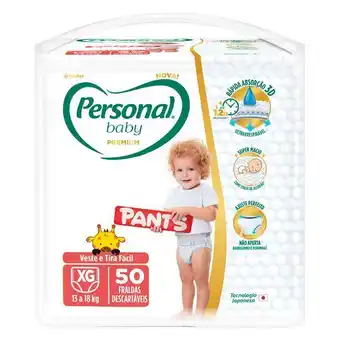 Supermercados Mateus Fralda descartável pants personal baby premium xg 50x1 oferta