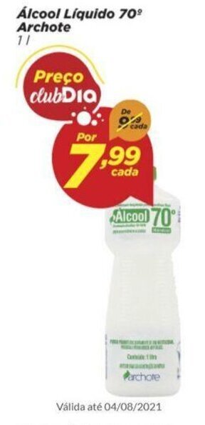 Dia Alcool Liquido 70 Archote 1L oferta
