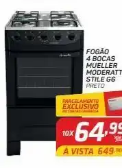 GBarbosa Fogão 4 bocas mueller moderatto stile g6 oferta