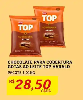 Assaí Atacadista Chocolate para Cobertura Gotas ao Leite Top Harald 1.01kg oferta