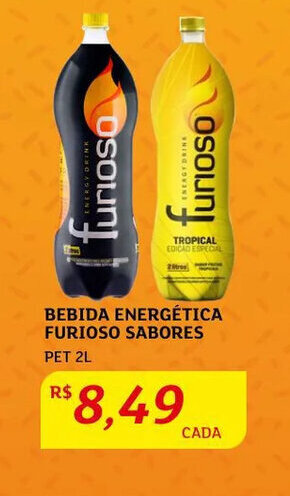 Bebida Energética Furioso sabores 2L