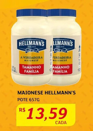 Assaí Atacadista Maionese Hellmann's 657g oferta