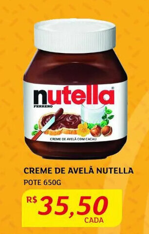 Assaí Atacadista Creme de Avelã Nutella 650g oferta