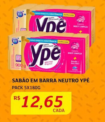 Assaí Atacadista Sabão em Barra Neutro Ypê 5x180g oferta