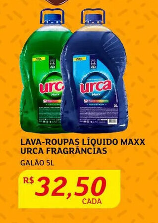 Assaí Atacadista Lava roupas Líquido Maxx Urca Frag. 5L oferta