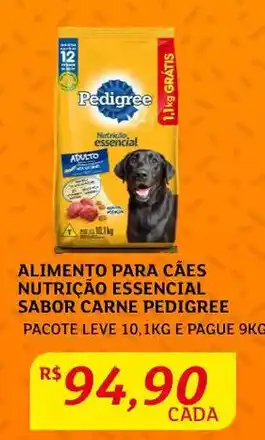 Assaí Atacadista Alimento para cães Nutrição Essencial Sabor Carne Pedigree oferta
