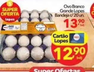 Lopes Supermercados Ovo branco grande lopes bandeja c- 20 oferta