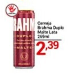 X Supermercados Cerveja Brahma Duplo Malte lata 269ml oferta
