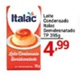 X Supermercados Leite Condensado Italac Semidesnatado TP 395g oferta