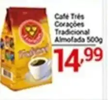 X Supermercados Café Três Corações Tradicional Almofada 500g oferta