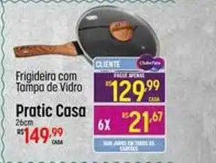 Muffato Frigideira com tampa de vidro pratic casa oferta