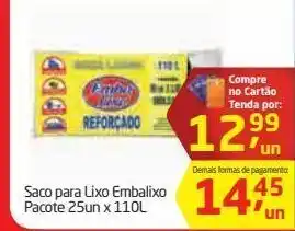 Tenda Atacado Saco de lixo embalixo 25un x 110l oferta