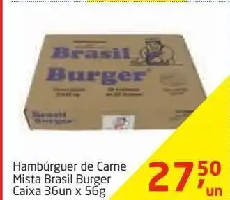 Tenda Atacado Hambúrguer de carne mista brasil burger 36un x 56g oferta