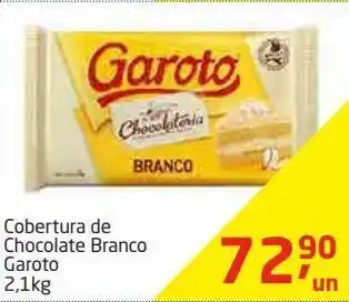 Tenda Atacado Cobertura de chocolate branco garoto 2,1kg oferta