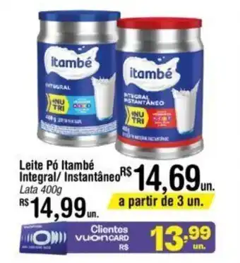 Fort Atacadista Leite po Itambé Integral/ Instantâneo 400g oferta
