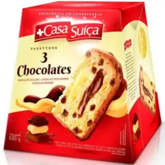 Panetone casa suíça 3 chocolates 500g