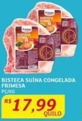 Assaí Atacadista Bisteca suína Congelada Frimesa 1kg oferta