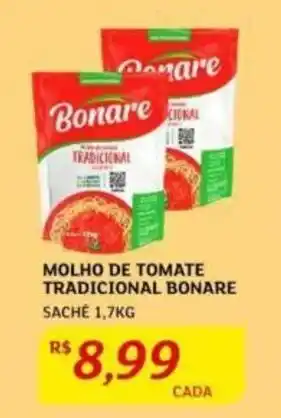 Assaí Atacadista Molho de Tomate Tradicional Bonare 1.7kg oferta