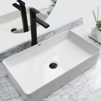 Leroy Merlin Cuba de cerâmica para banheiro 61x35x11 cm oferta