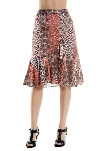 Saia bisô midi estampada marrom