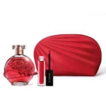 O Boticário Combo red blossom: desodorante colônia 75ml + batom líquido 5ml + nécessaire vermelha oferta