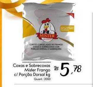 Giassi Supermercados Coxas e sobrecoxas mister frango c-porção dorsal oferta
