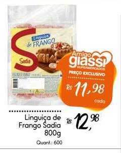 Giassi Supermercados Linguiça de frango sadia oferta