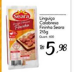 Giassi Supermercados Linguiça calabresa fininha seara oferta
