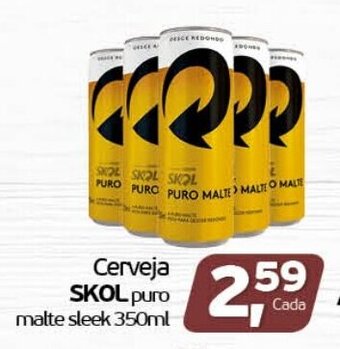 Cometa Supermercados Cerveja Skol Puro Malte Sleek 350ml oferta