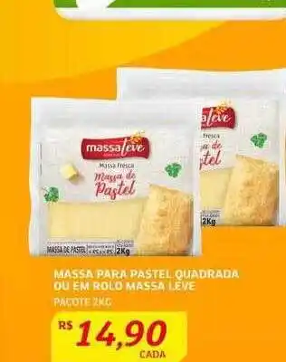 Assaí Atacadista Massa para pastel quadrada ou em rolo massa leve oferta