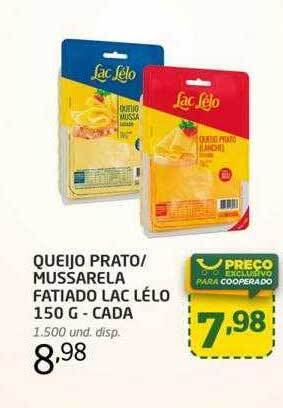 Queijo prato mussarela fatiado lac lélo