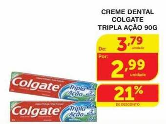 Roldão Creme dental colgate tripla ação oferta