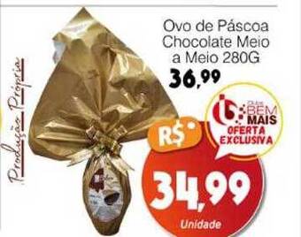 Supermercado Bem Barato Ovo de pascoa chocolate meio a meio oferta
