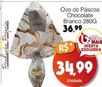 Supermercado Bem Barato Ovo de pascoa chocolate branco oferta