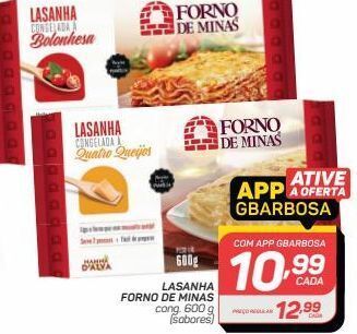 Lasanha forno de minas 600g