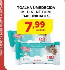 Roldão Toalha umedecida meu nenê com 140 unidades oferta