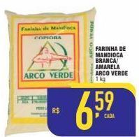 Mercantil Rodrigues Farinha de mandioca branca/amarela arco verde kg oferta